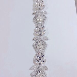 Elegant Silver Embellished Wedding Belt